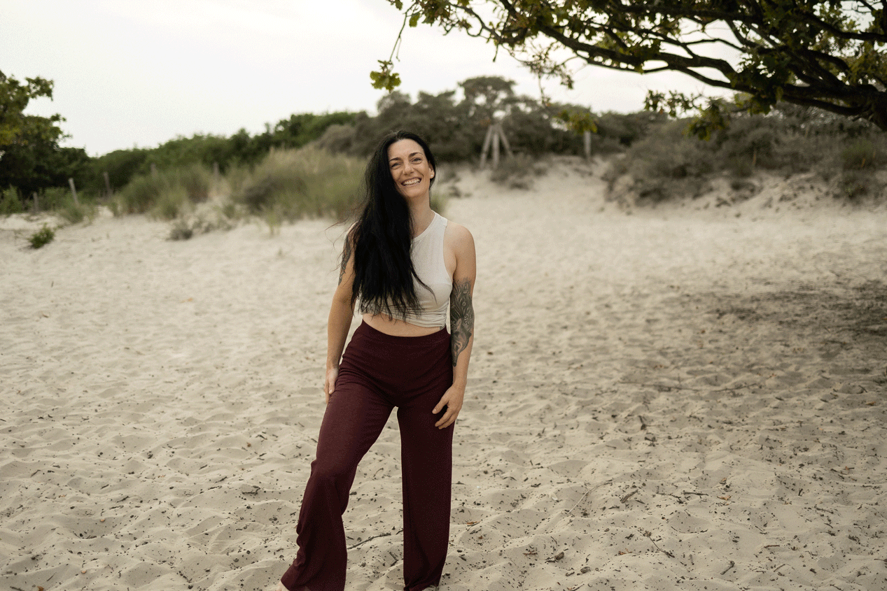 Girl standing on a beach